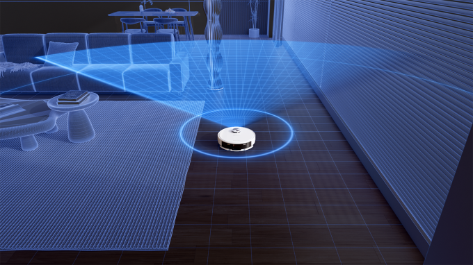 APP Intelligent Sweeping Robot with dust collection box and Σφουγγαρίστραping attachment